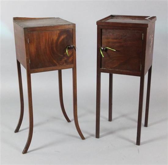 Two Victorian mahogany pot cupboards